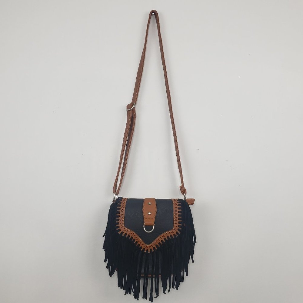 Boho Western Fringe Mini Saddle Crossbody Purse
